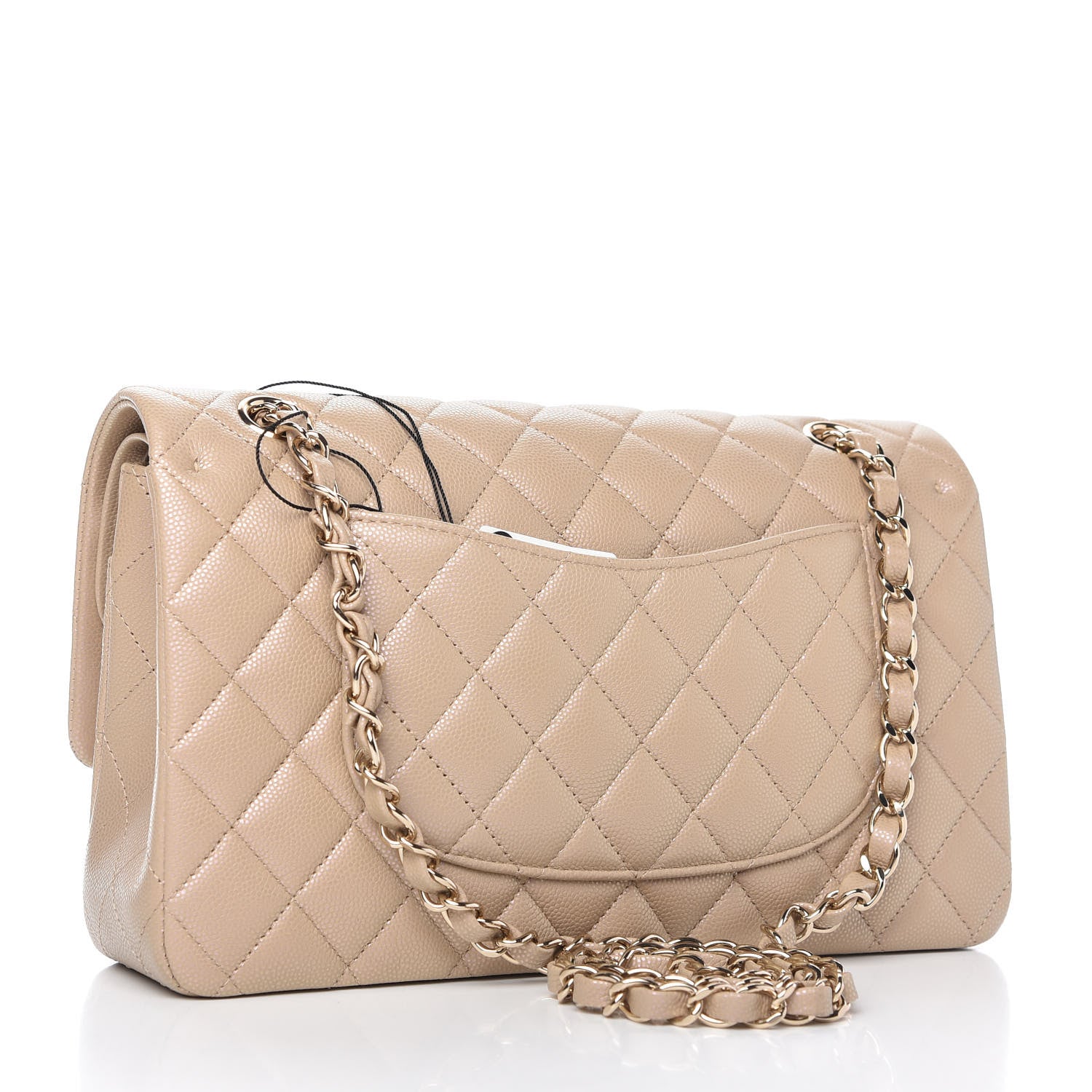 Chanel Iridescent Caviar Quilted Medium Double Flap Dark Beige 3 of 11