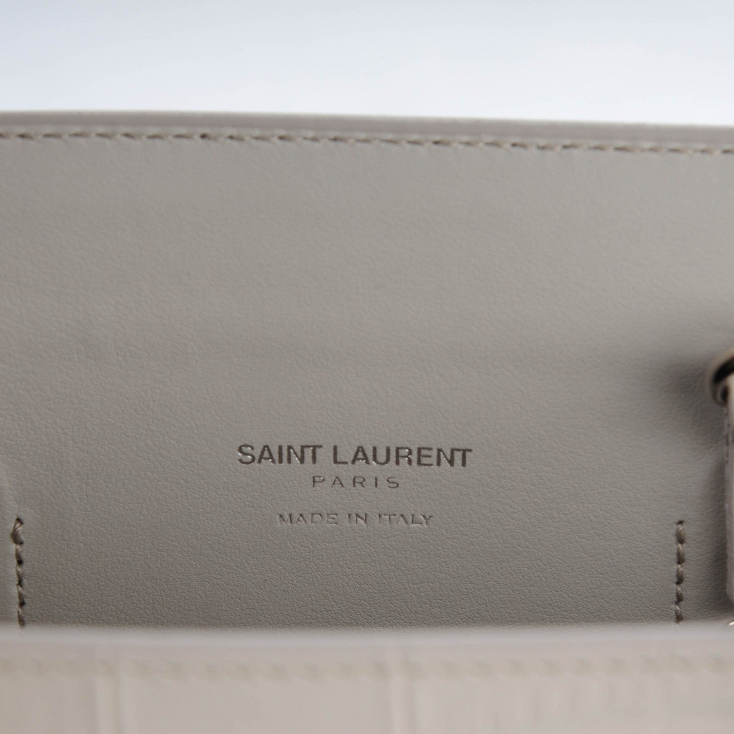 Saint Laurent Calfskin Crocodile Embossed Baby Sac De Jour Gris Perle 6 of 7