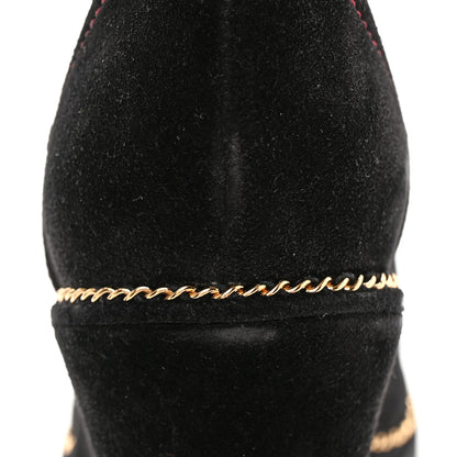 Chanel Suede Calfskin Chain Around High Boots 40 Black 11 of 14