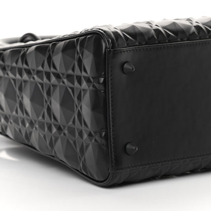 Christian Dior Calfskin Cannage Diamond Cannage Medium Lady Dior Black 9 of 12