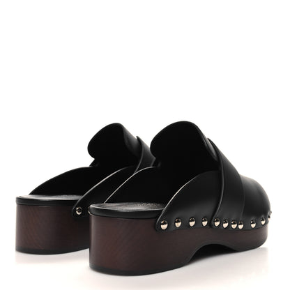 Hermes Calfskin Calya Mules 36 Black 4 of 8