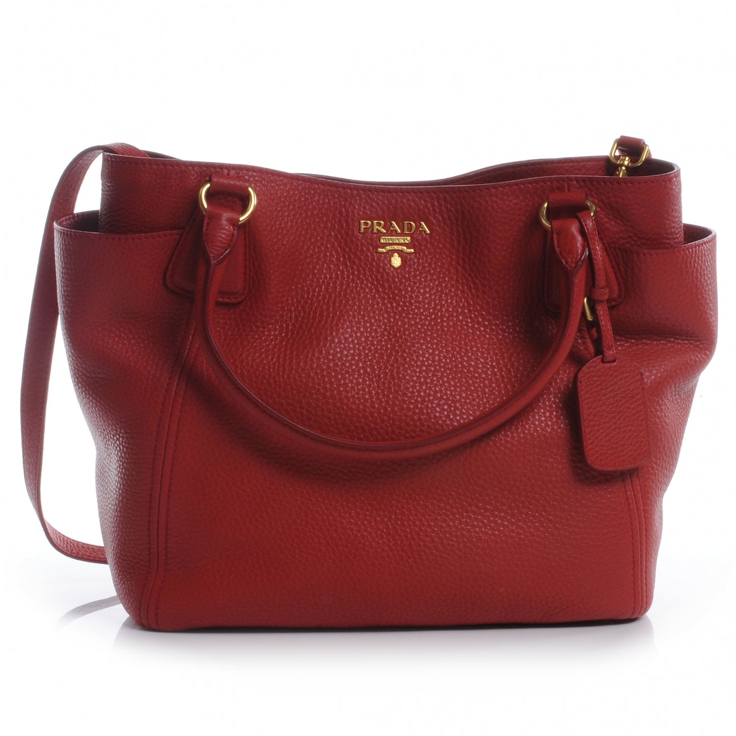 Vitello Daino Convertible Side Pocket Hobo Rosso