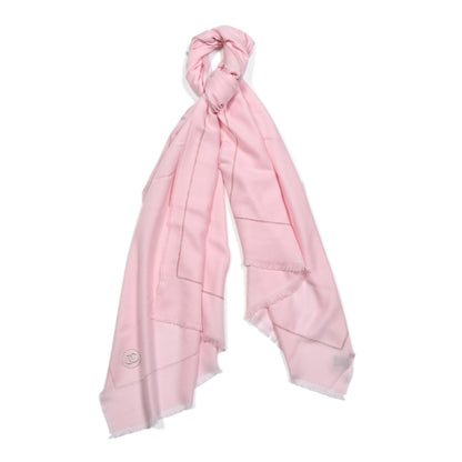 Chanel Wool Metal Chain Stole Light Pink 1 of 4