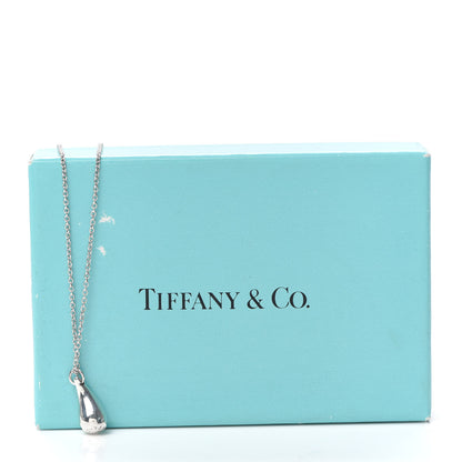 Tiffany Sterling Silver 12mm Elsa Peretti Tear Drop Pendant Necklace 6 of 6