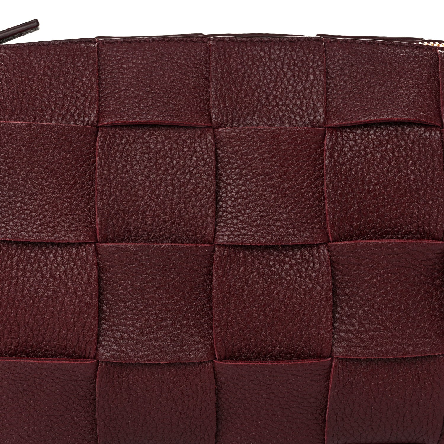 Bottega Veneta Grained Calfskin Maxi Intrecciato Brick Cassette Bag Bordeaux 8 of 10