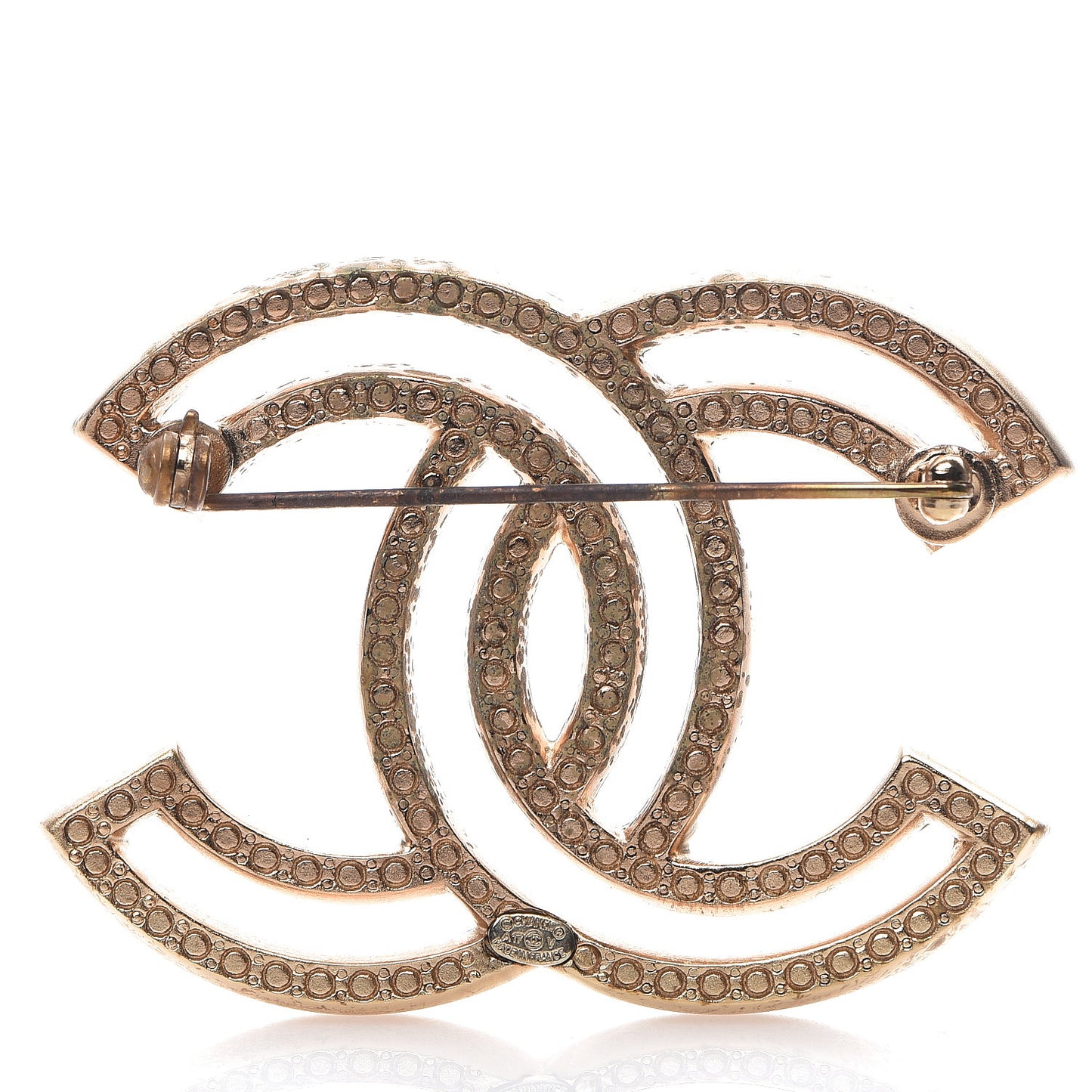 Crystal CC Brooch Light Gold
