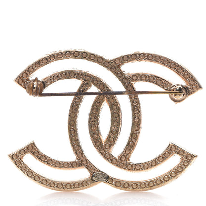 Chanel Crystal CC Brooch Light Gold 2 of 6