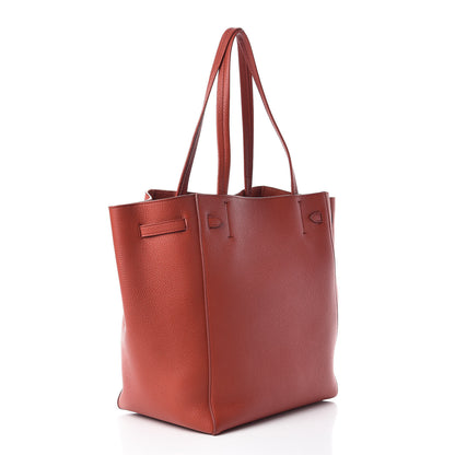 Celine Soft Grained Calfskin Small Belt Cabas Phantom Fox Red 3 of 13