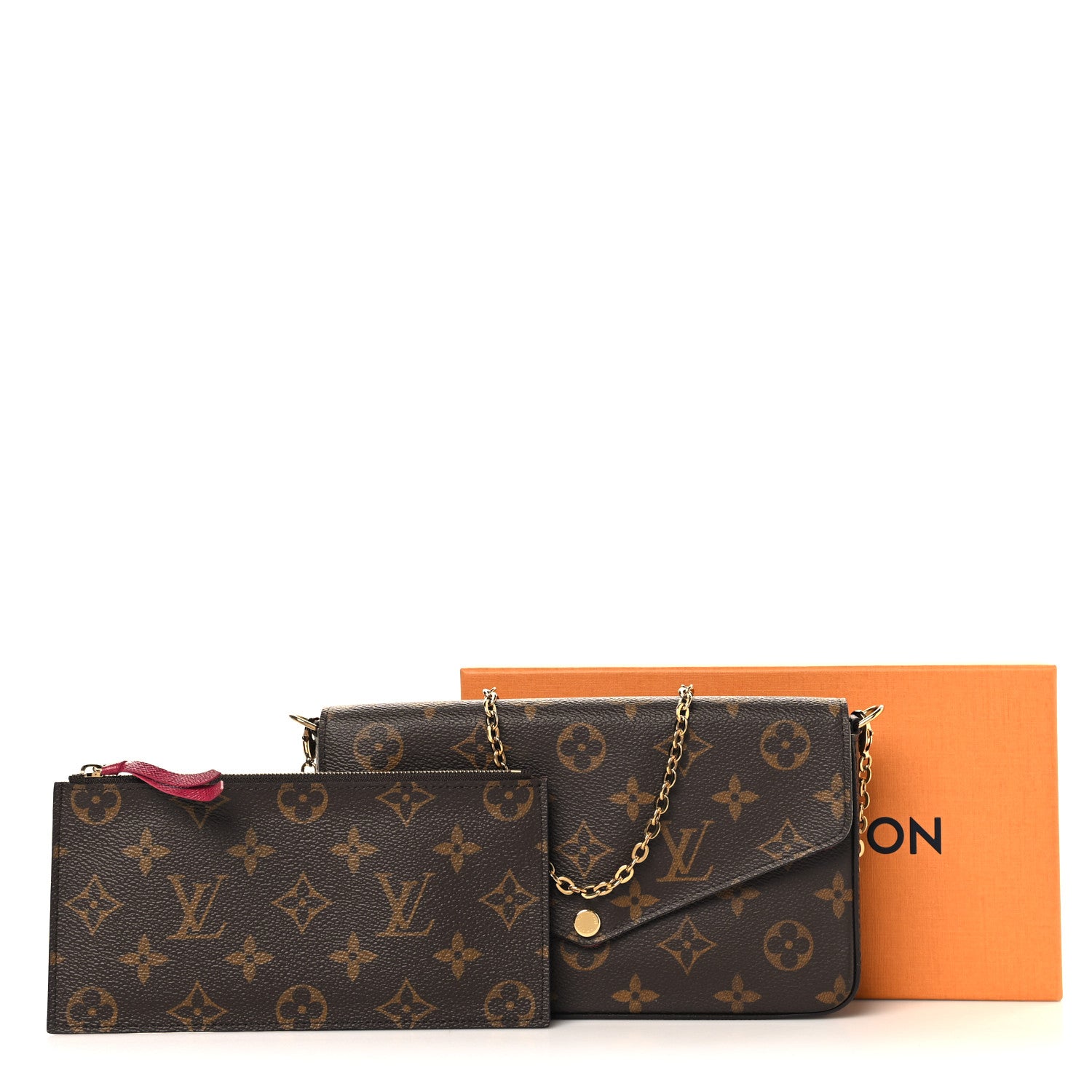 Louis Vuitton Monogram Pochette Felicie Chain Wallet Fuchsia 11 of 11