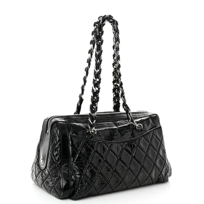 Chanel Patent Quilted Day Glo Flap Bag Black 2 of 10
