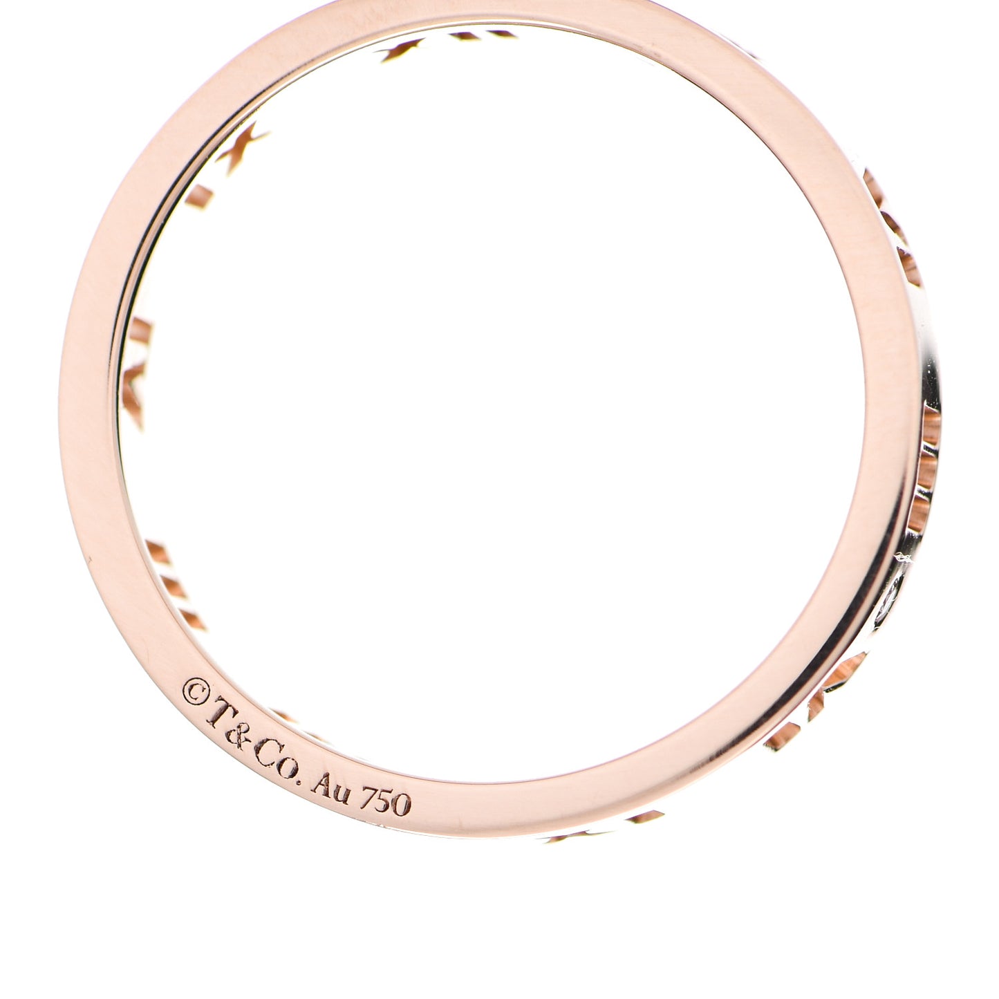 18K Rose Gold Diamond Wide Atlas Pierced Ring 58 8.5