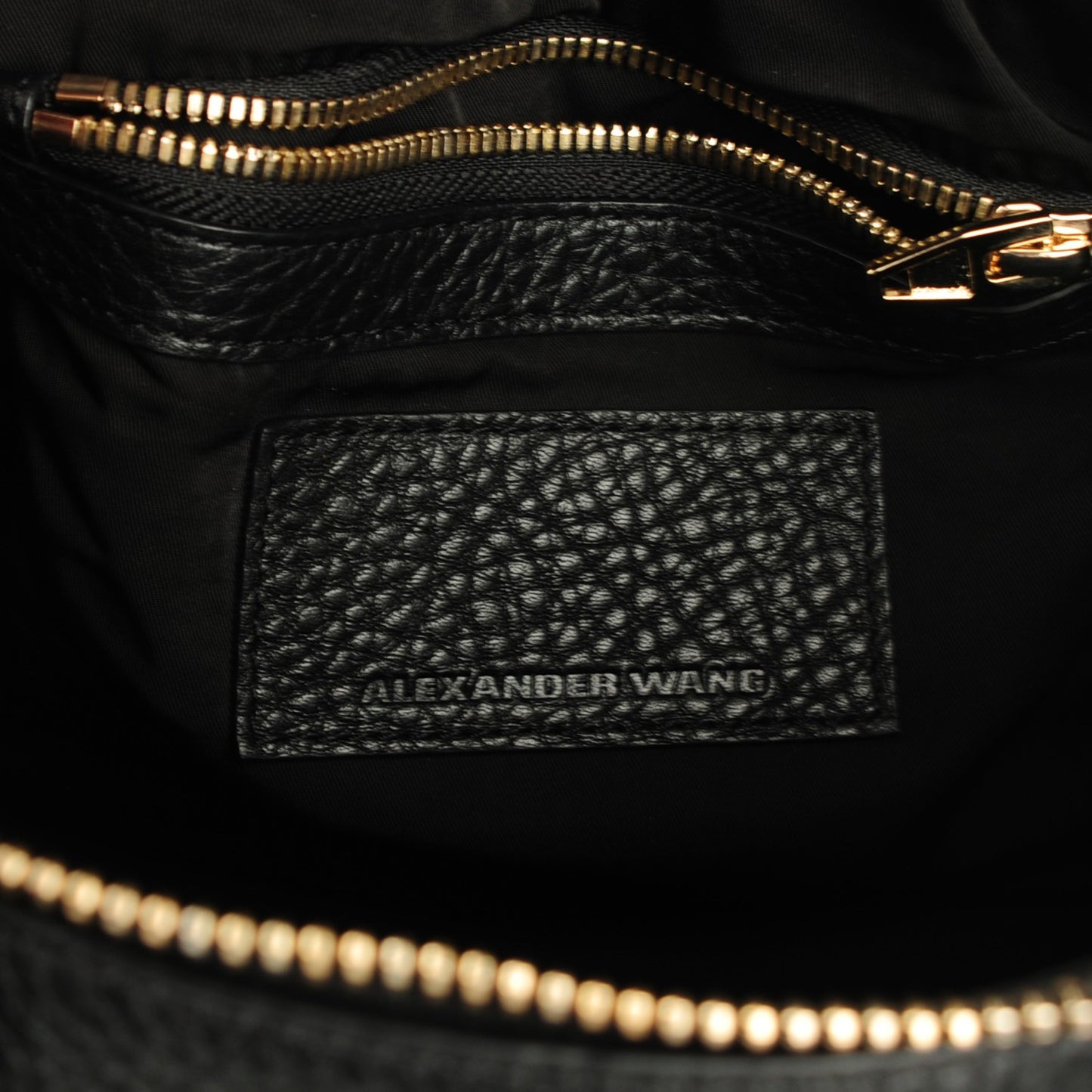 Pebbled Lambskin Rockie Black Pale Gold Hardware