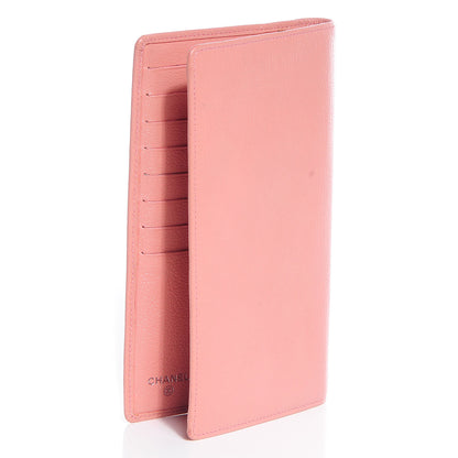 Chanel Goatskin CC Jacket Embossed Yen Wallet Pink 3 of 9