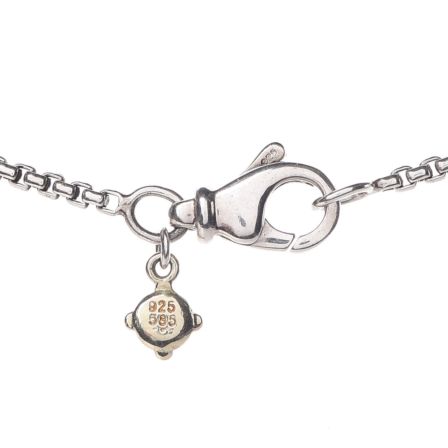 David Yurman Sterling Silver 14K Yellow Gold 1.7mm Box Chain Necklace 72" 5 of 5