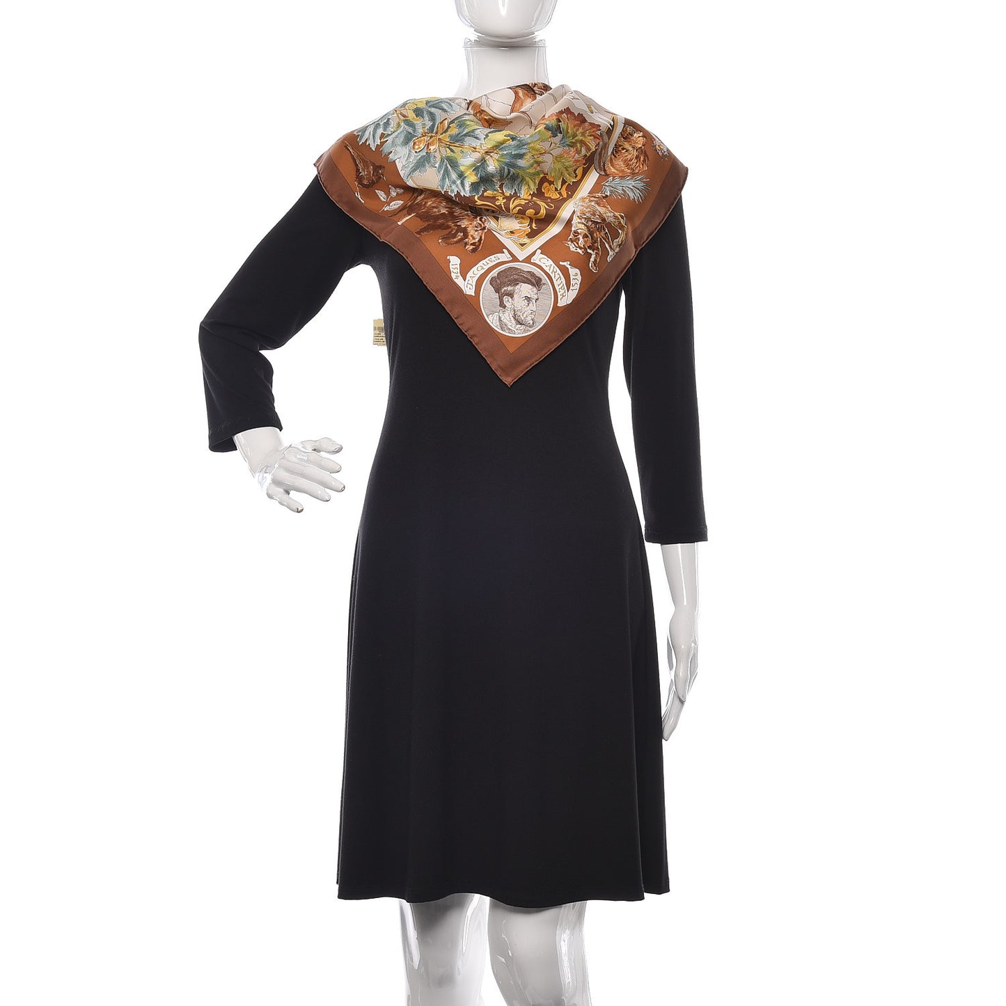 Silk Canada Scarf 90 Marron Mastic Multicolore