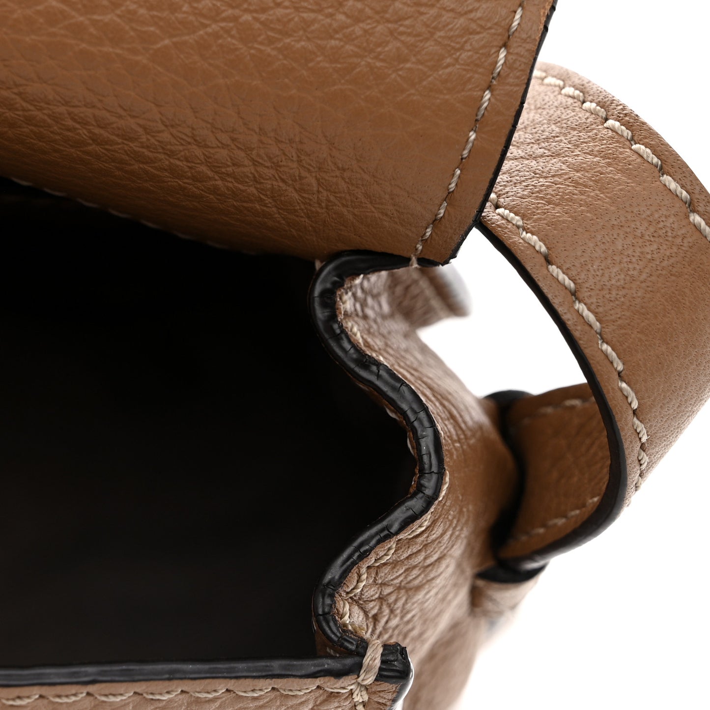 Grained Calfskin Small Marcie Saddle Bag Nut