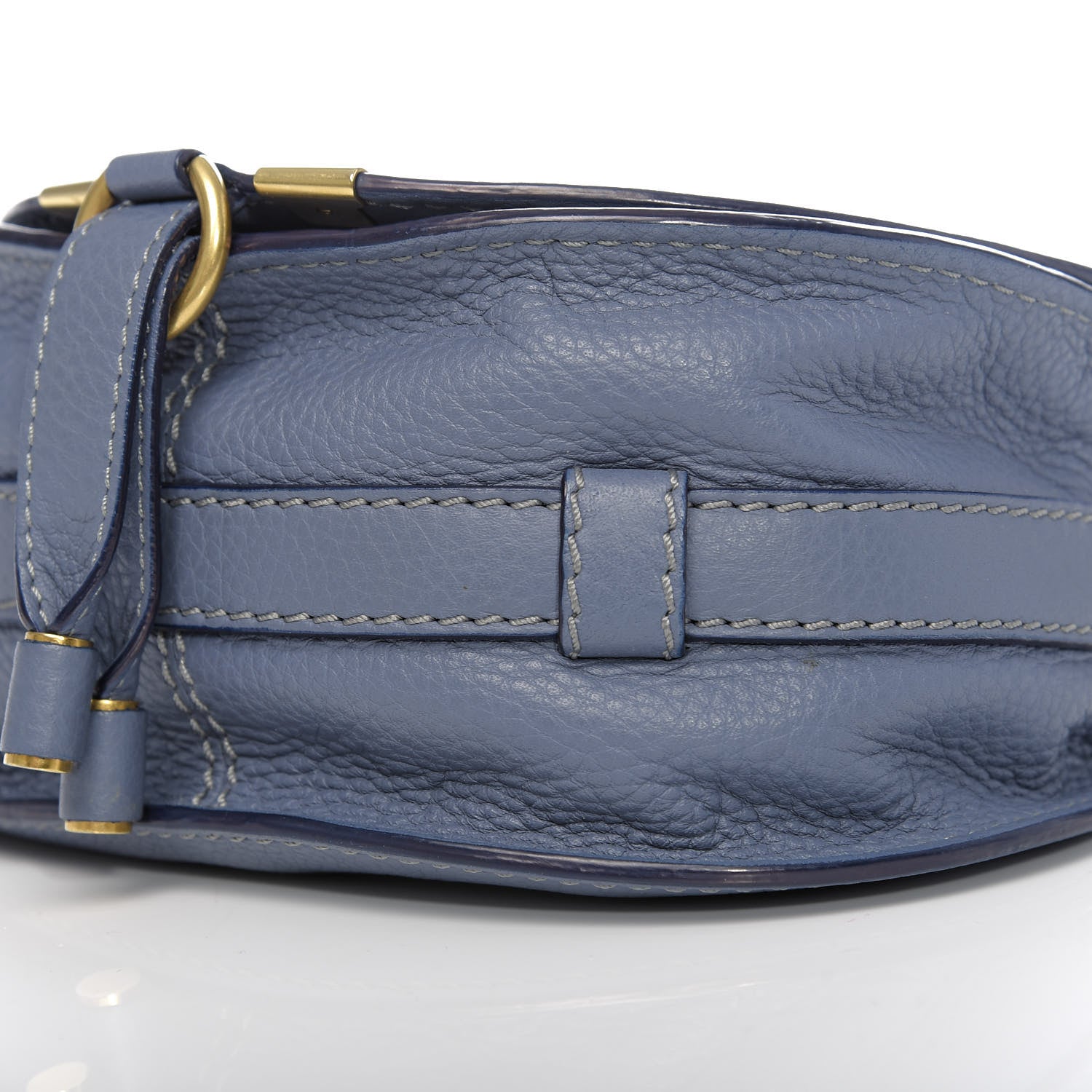Chloe Calfskin Mini Marcie Round Crossbody Bag Street Blue 8 of 12