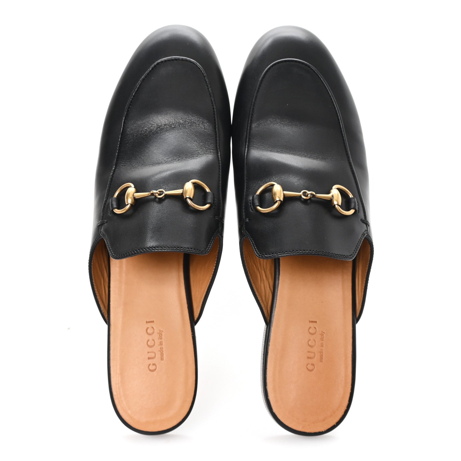 Gucci Calfskin Womens Princetown Slippers 37.5 Black 2 of 10