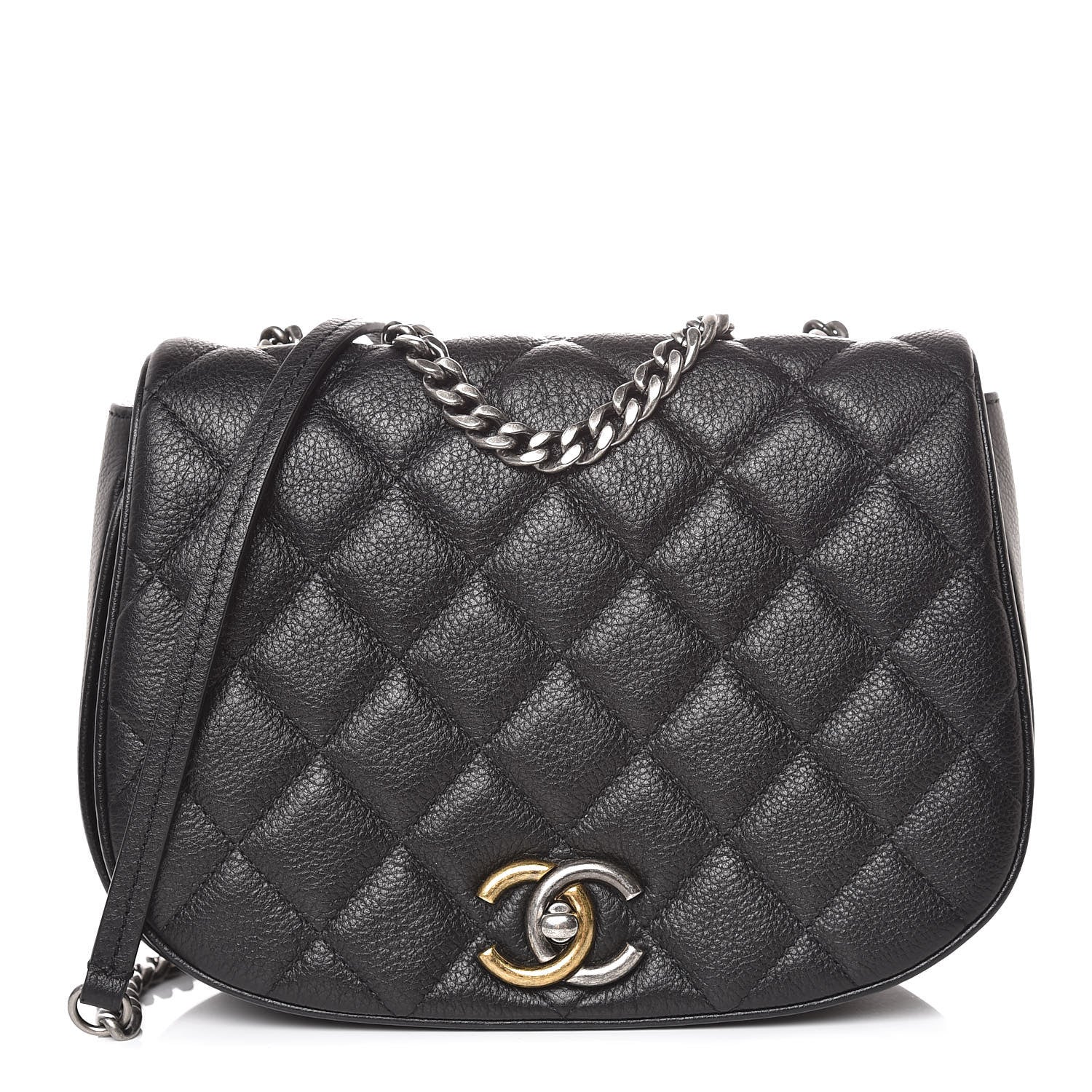 Chanel Calfskin Quilted Small Casual Pocket Messenger Flap Black 1 of 11