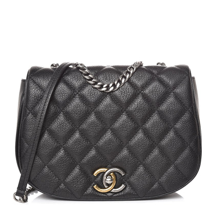 Chanel Calfskin Quilted Small Casual Pocket Messenger Flap Black 1 of 11