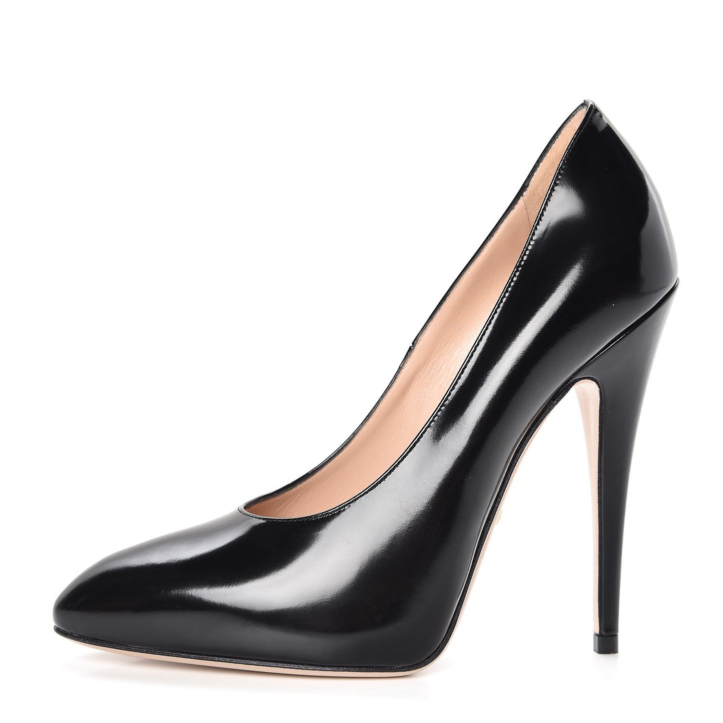 Polished Calfskin Removable Pearly Bow Elaisa Platform High Heel Pumps 36 Black