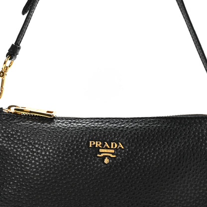 Prada Vitello Daino Pochette Bag Black 9 of 12