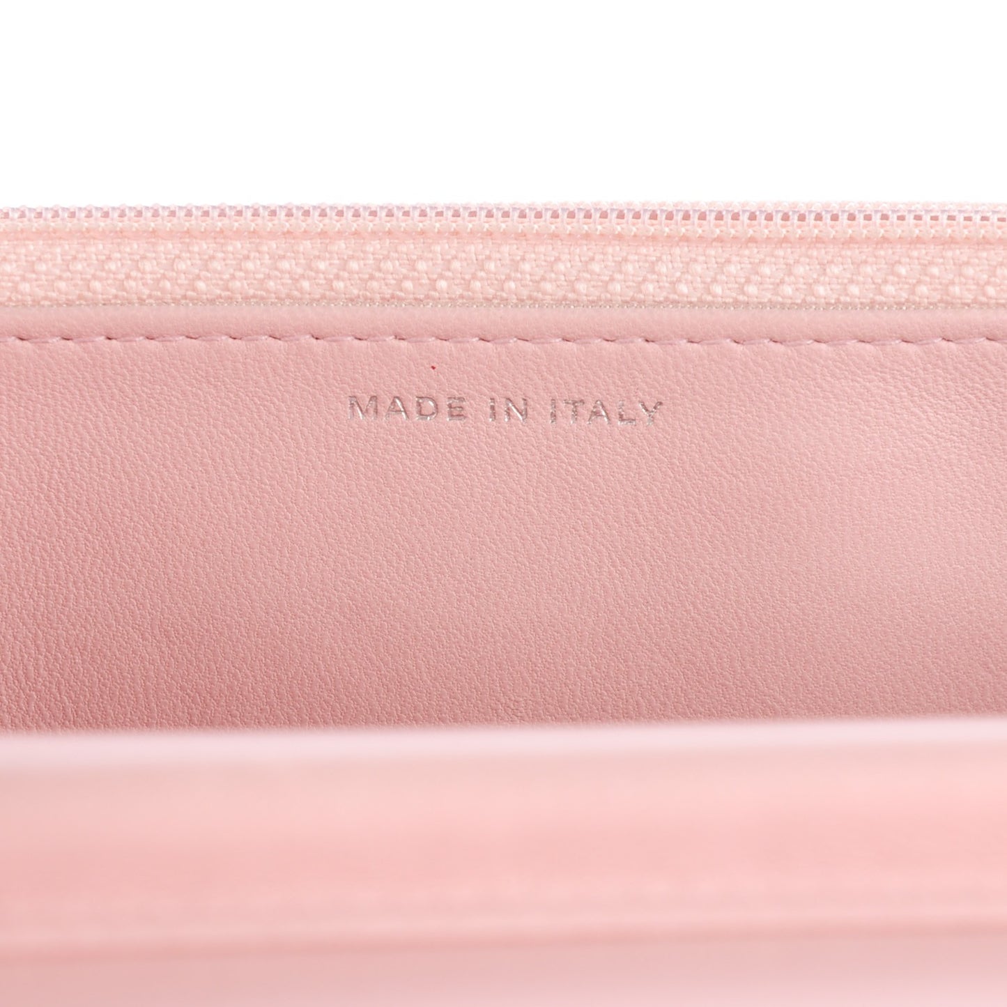 Lambskin Quilted Wallet On Chain WOC Light Pink