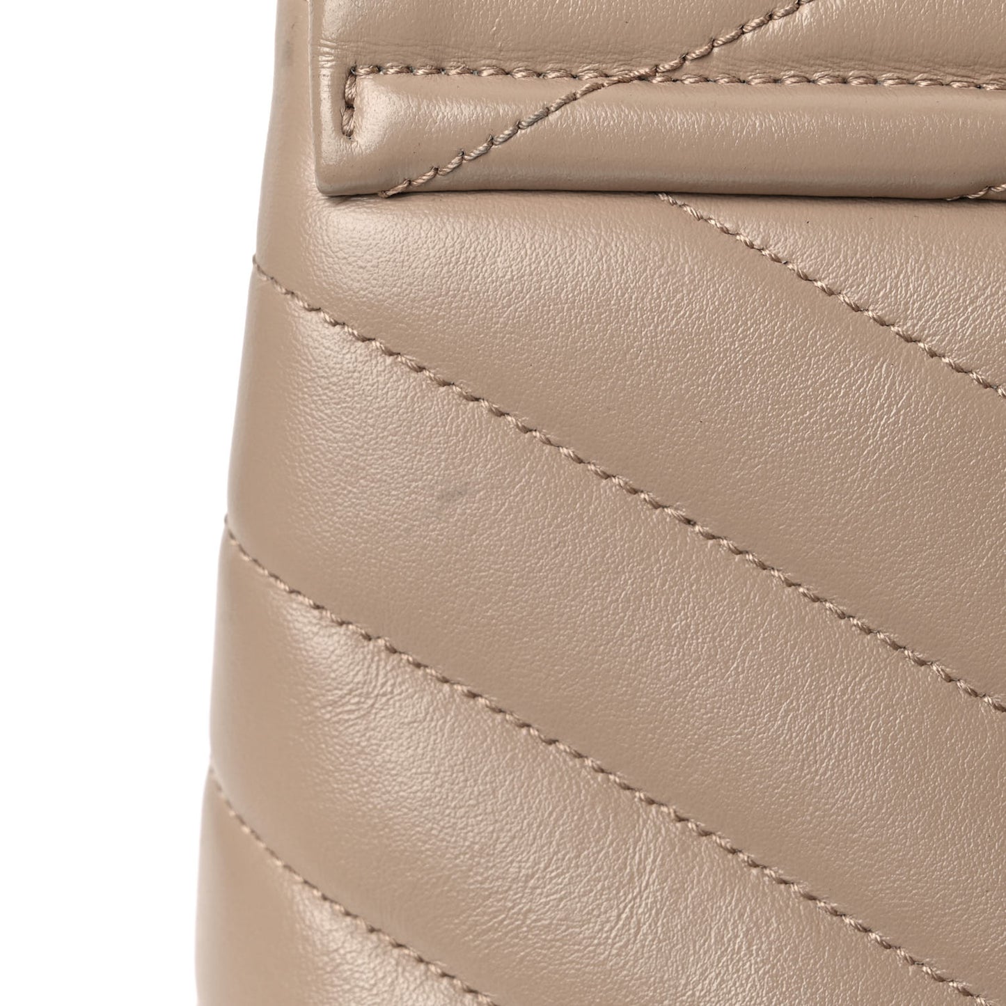 Calfskin Y Quilted Monogram Small Loulou Chain Satchel Light Natural