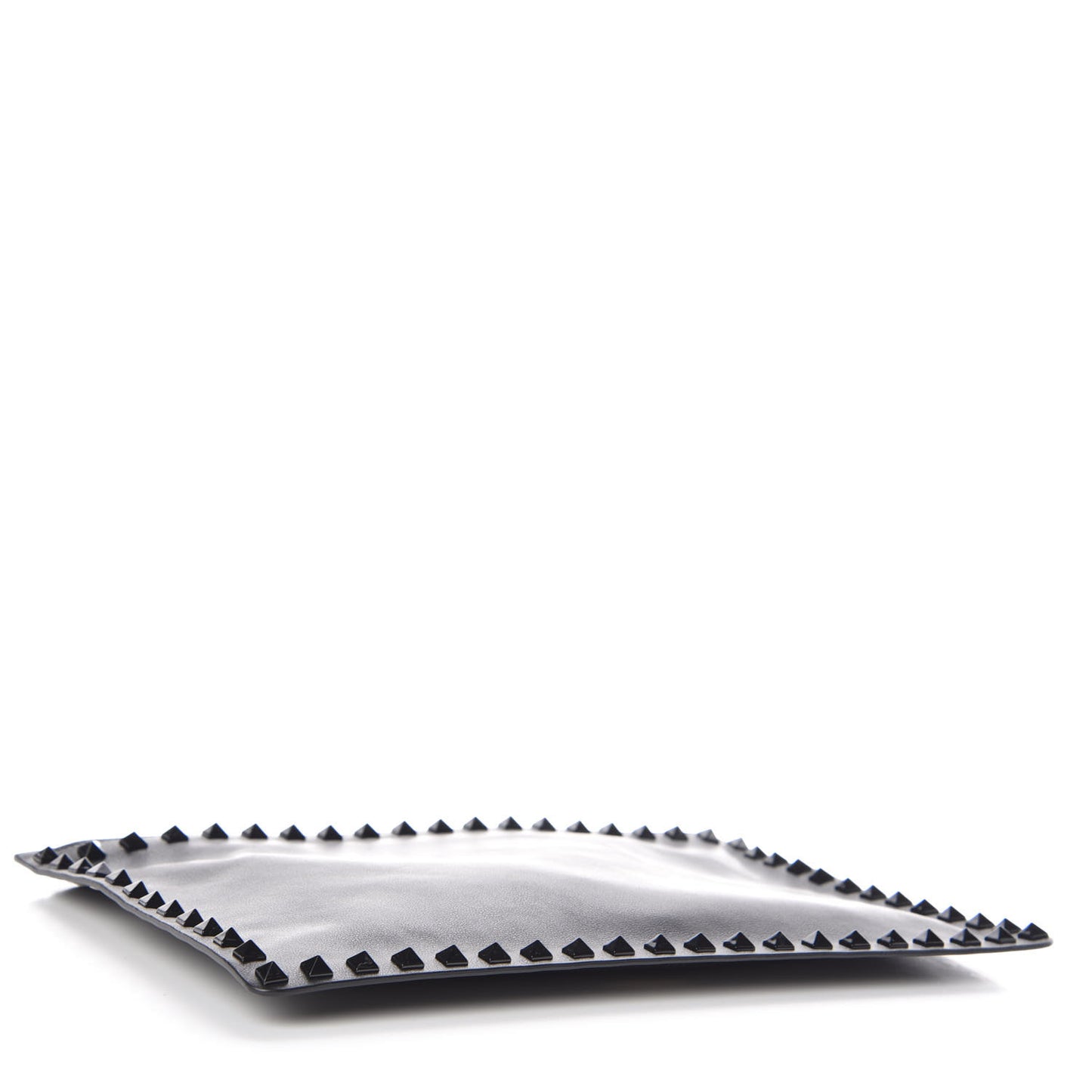 Vitello Large Rockstud Zip Pouch Black