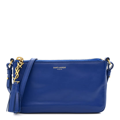 Saint Laurent Calfskin Monogram Phone Pouch Crossbody Bag Blue Majorelle 1 of 11