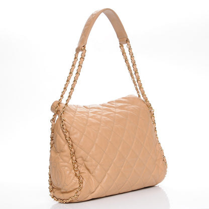 Chanel Calfskin Quilted Medium Chain Me Hobo Beige 3 of 10