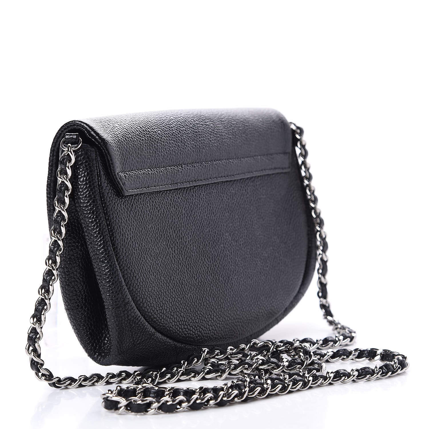 Chanel Caviar Half Moon Wallet On Chain WOC Black 3 of 11