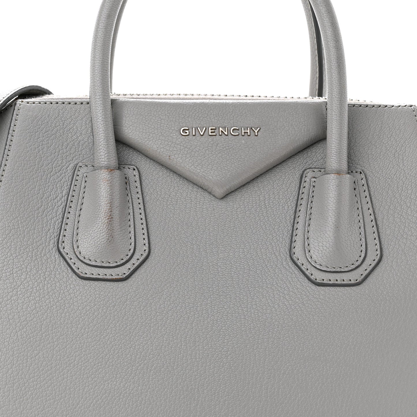 Sugar Goatskin Small Antigona Pearl Grey