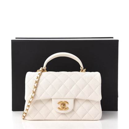 Chanel Caviar Quilted Mini Top Handle Rectangular Flap White 11 of 11
