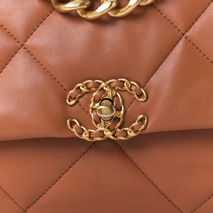 Chanel Lambskin Quilted Large Chanel 19 Flap Brown 8 of 10