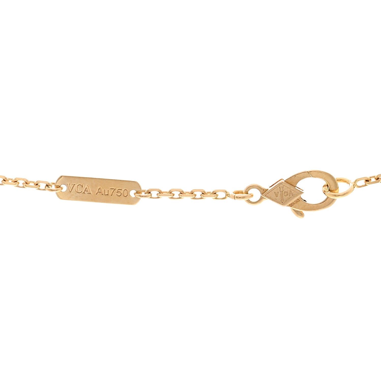 Van Cleef & Arpels 18K Yellow Gold Guilloche Vintage Alhambra Pendant Necklace 4 of 6