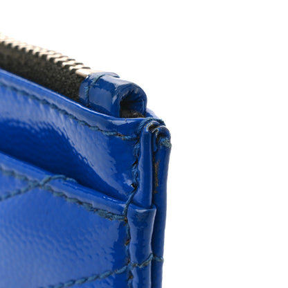Saint Laurent Grain De Poudre Chevron Monogram Bill Pouch Neon Blue 10 of 13