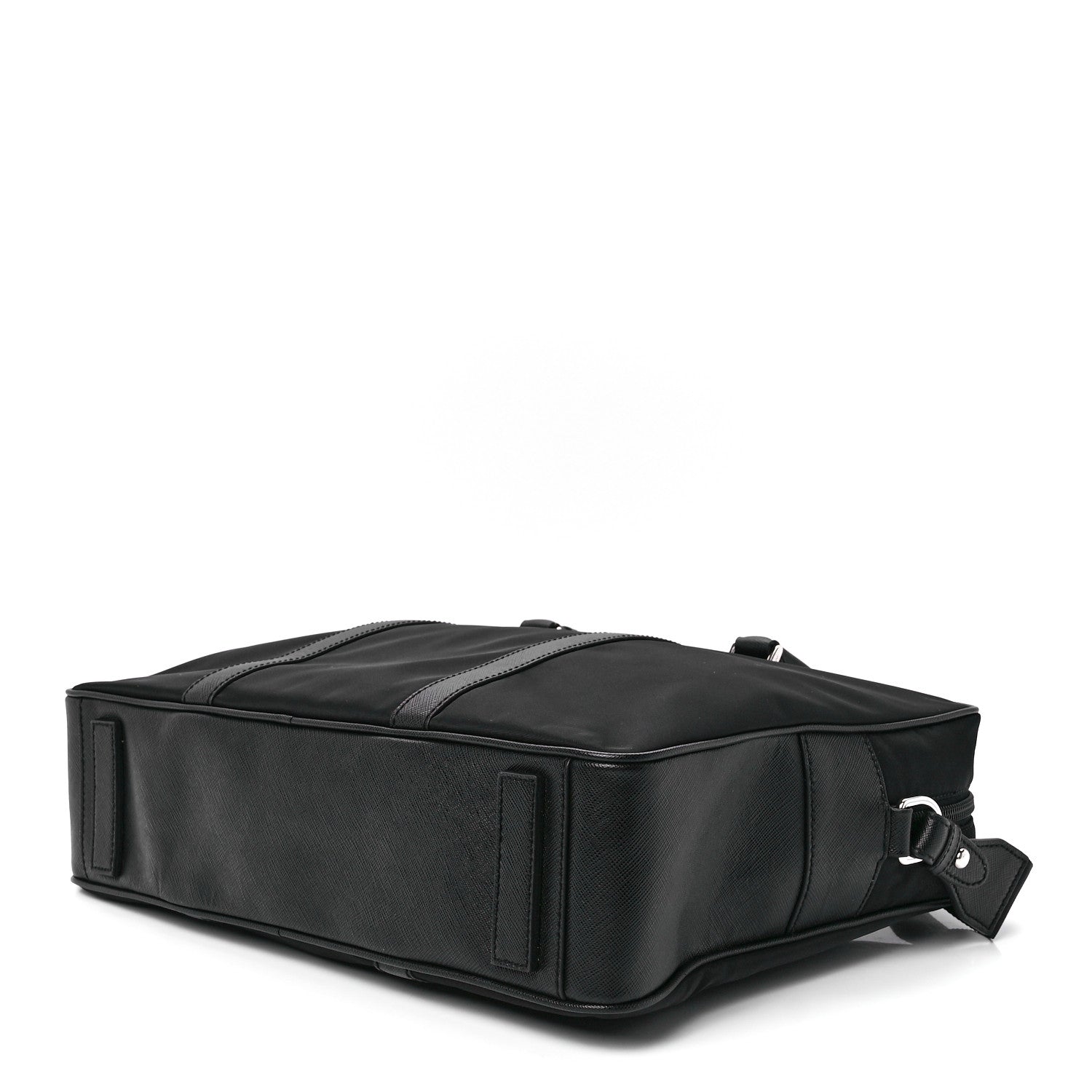 Prada Tessuto Nylon Saffiano Metal Triangle Logo Work Bag Black 10 of 12