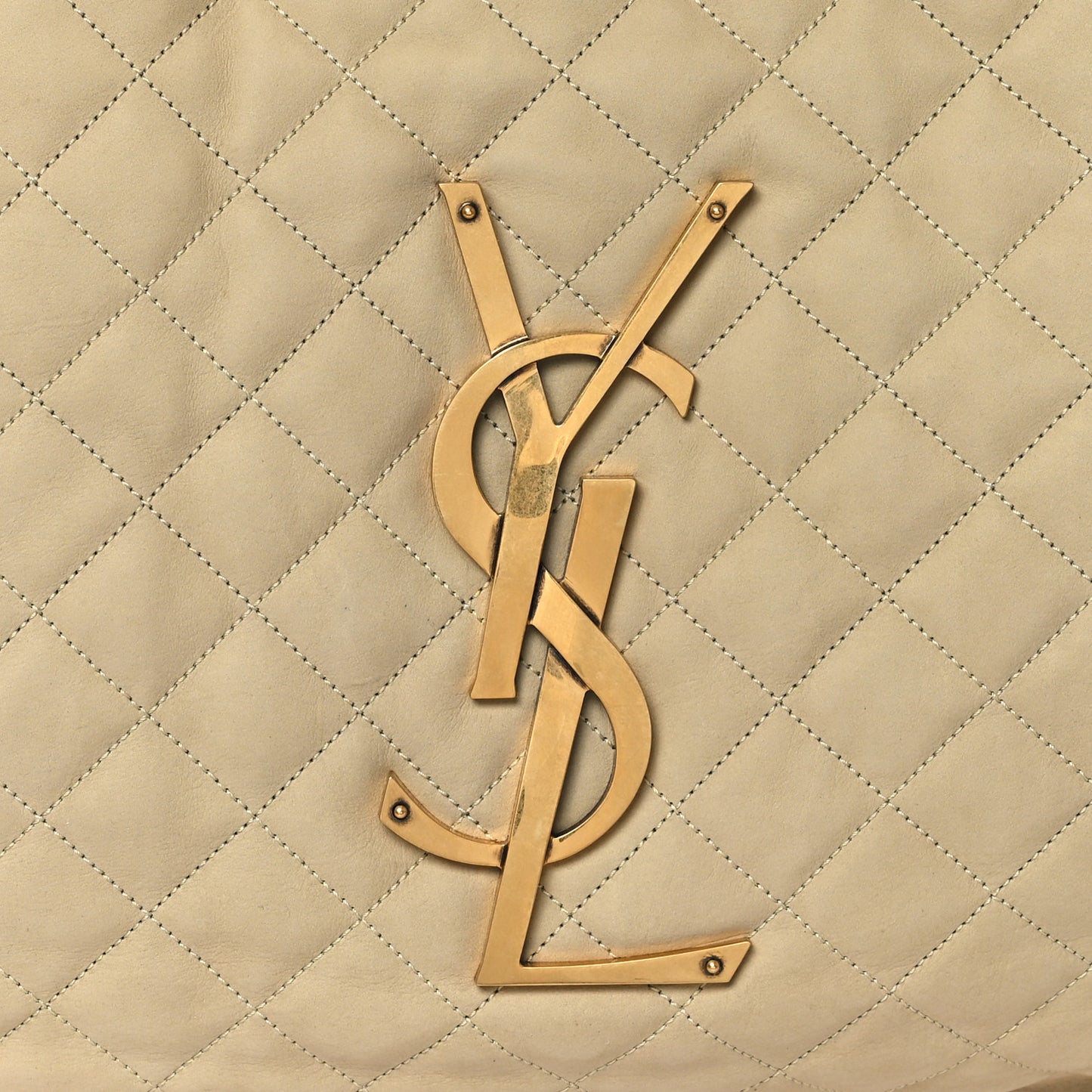 Nubuck Suede Quilted Maxi Icare Shopping Tote Safari Beige