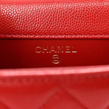 Chanel Caviar Quilted Classic Phone Holder Red 6 of 8