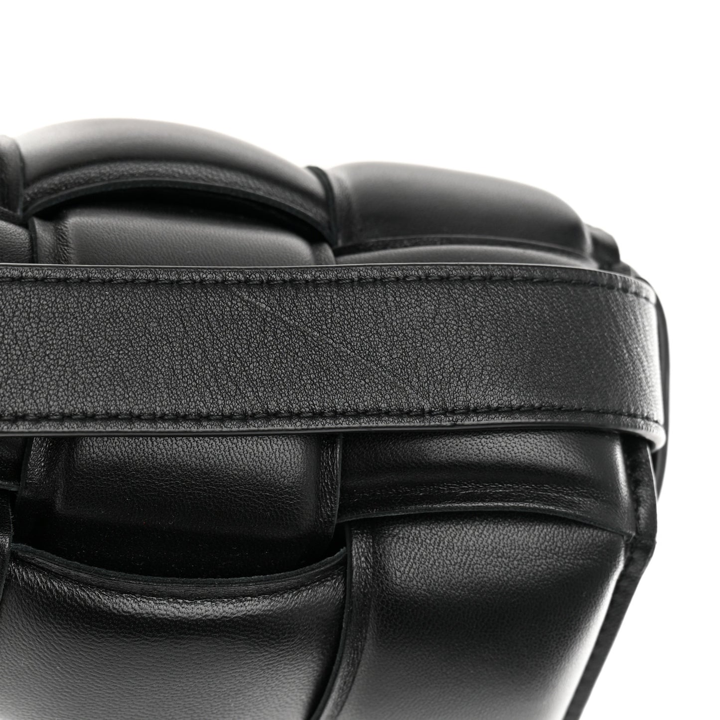Nappa Maxi Intreccio Padded Cassette Crossbody Bag Black