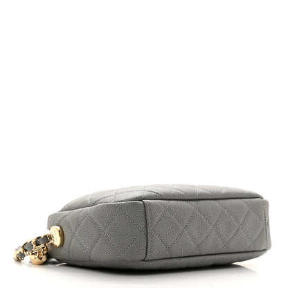 Chanel Iridescent Caviar Flat Quilted Small Coco Tassel Camera Case Grey 4 of 10