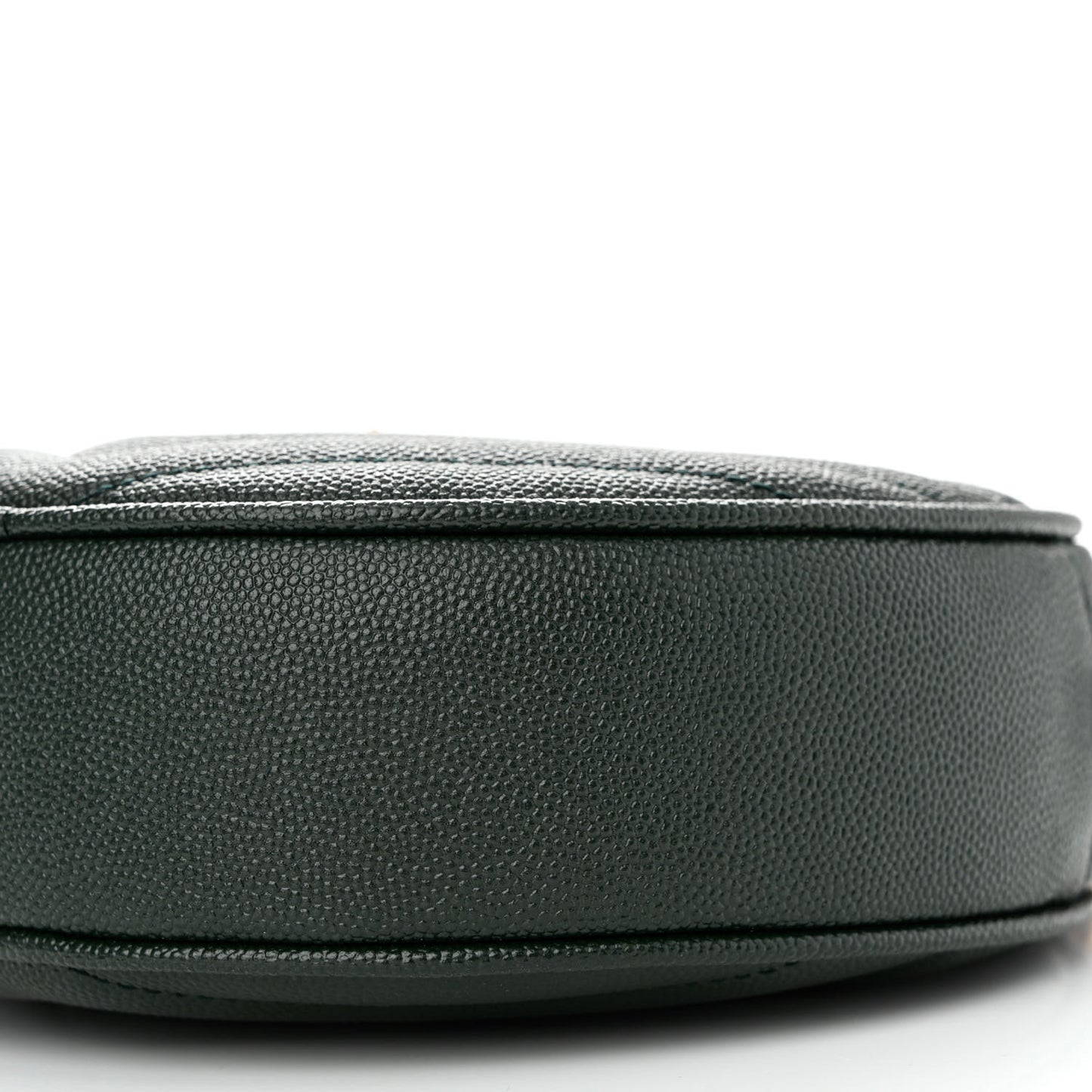 Grain De Poudre Matelasse Chevron Quilted Round Vinyle Camera Bag New Vert Fonce