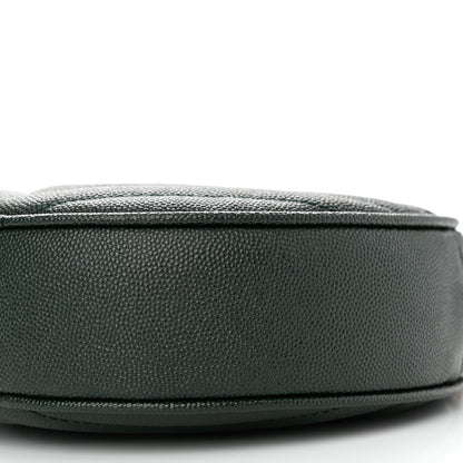 Saint Laurent Grain De Poudre Matelasse Chevron Quilted Round Vinyle Camera Bag New Vert Fonce 10 of 10