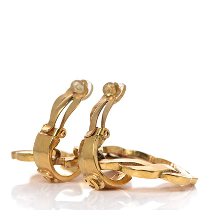 Chanel CC Chain Hoop Clip On Earrings Gold 4 of 5