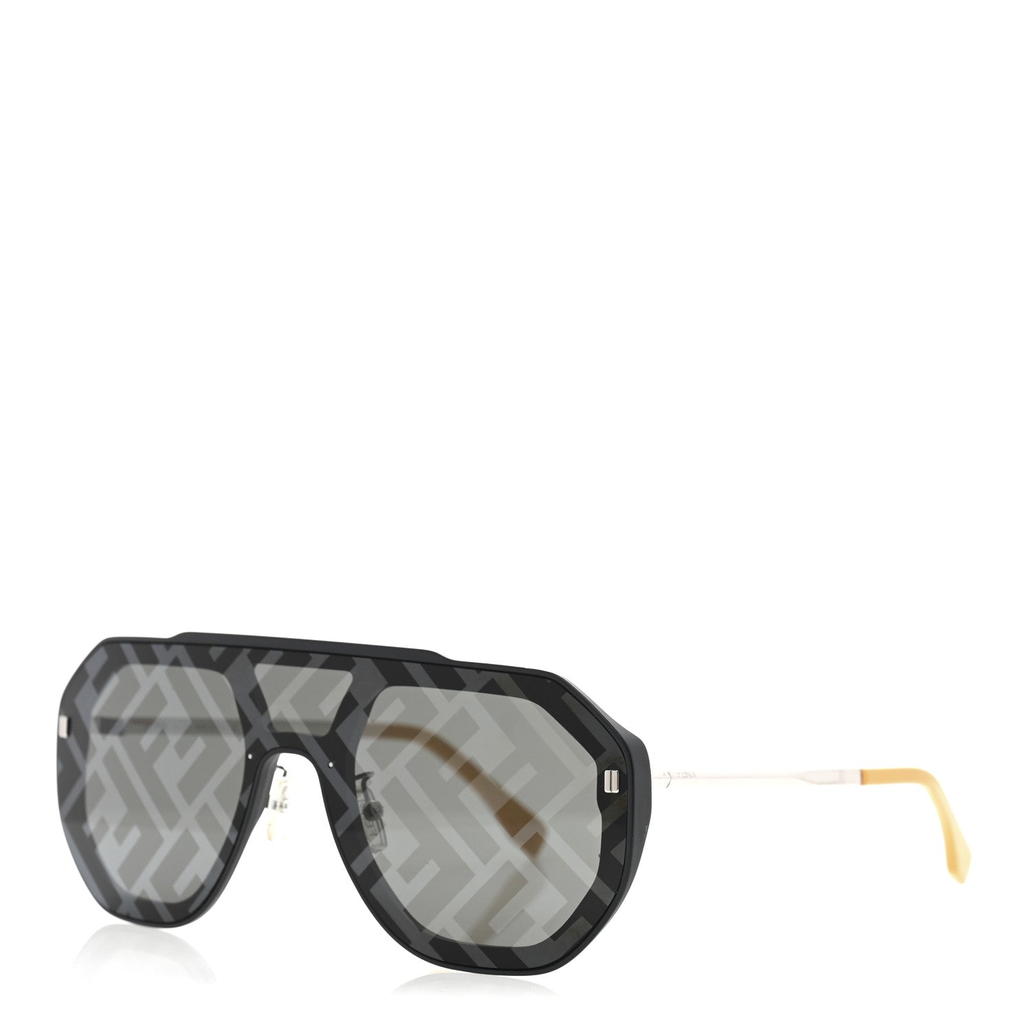 Fendi Acetate FF Aviator Sunglasses FE40006U Black Yellow 1 of 6