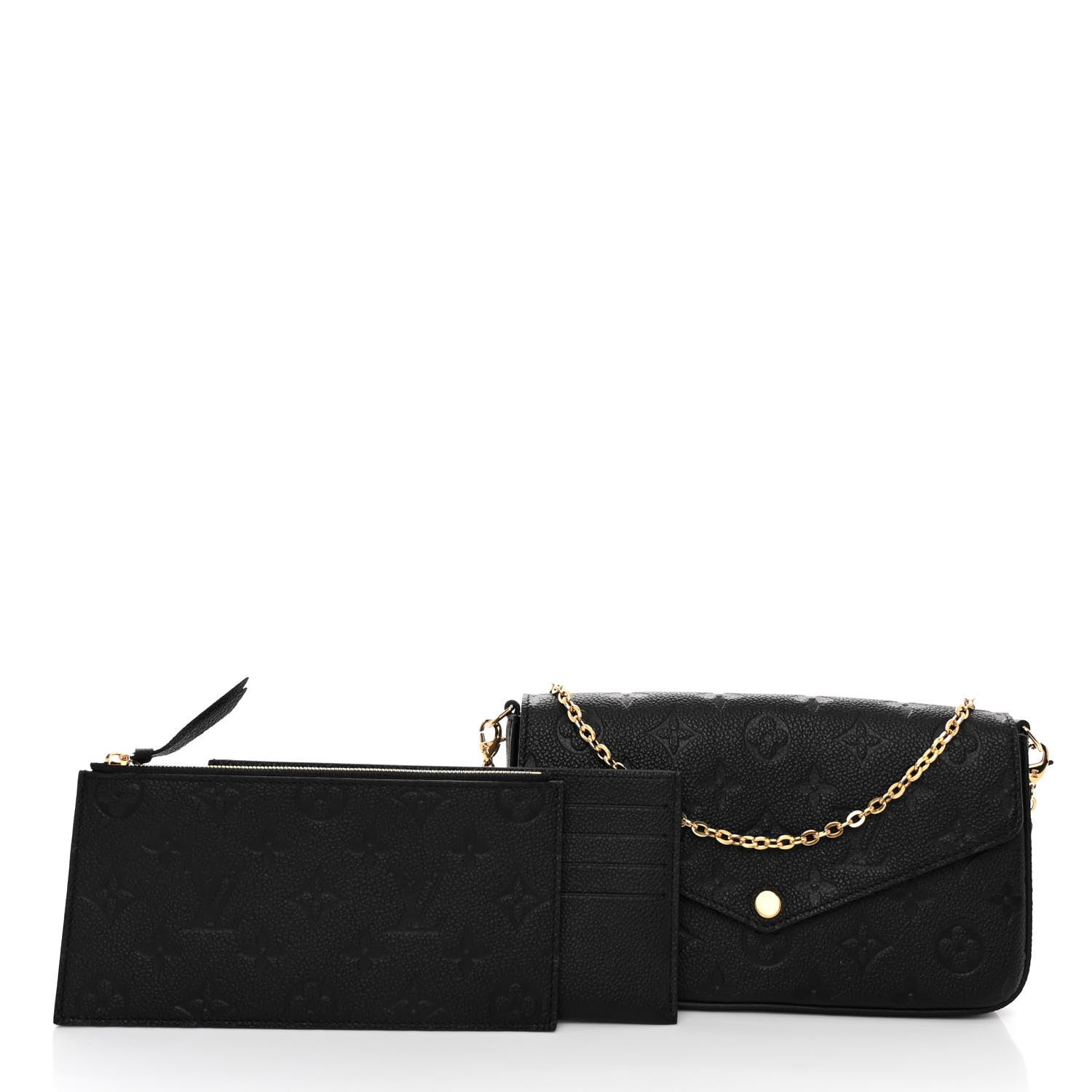 Louis Vuitton Empreinte Pochette Felicie Chain Wallet Black 3 of 10