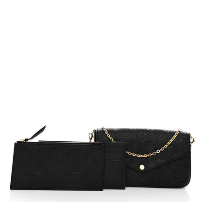 Louis Vuitton Empreinte Pochette Felicie Chain Wallet Black 3 of 10