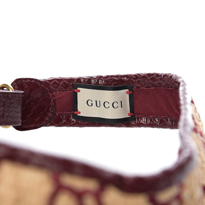 Gucci Raffia Elaphe GG Monogram Embroidered Afraa Visor L Ivory Bordeaux 6 of 7