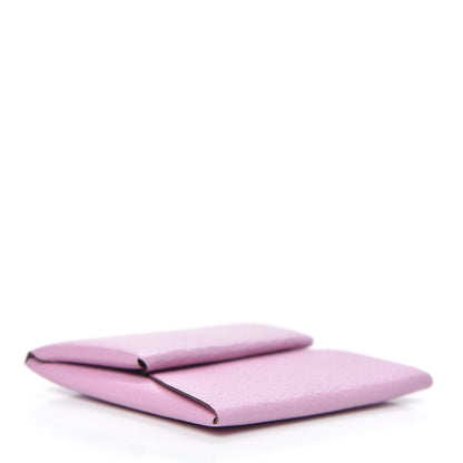 Hermes Chevre Mysore Bastia Coin Purse Mauve Sylvestre 4 of 7